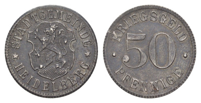 Гейдельберг 50 пфеннигов ND (1919-1920) Funck 203.4, Men05 11175.4, Men18 14006.4 железо 4639-217