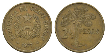 Гвинея-Бисау 2 1/2 песо 1977 KM 19 алюминиевая бронза 4626-456