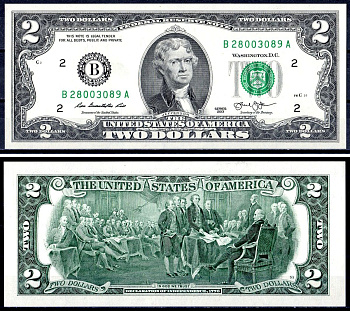 США 2 доллара 2013 B - New York (Нью-Йорк) Pick 538 бумага UNC (пресс) 402-47-1-2