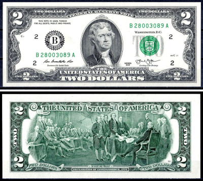 США 2 доллара 2013 B - New York (Нью-Йорк) Pick 538 бумага UNC (пресс) 402-47-1-2