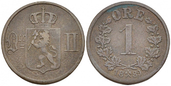 НОРВЕГИЯ 1 ЭРЕ 1889 KM 352 бронза 3309-756