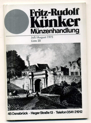 ФРИТЦ-РУДОЛЬФ КЮНКЕР КАТАЛОГ ФИКСИРОВАННЫХ ПРОДАЖ (LAGERKATALOG) 1975 ИЮЛЬ-АВГУСТ, № 20 00-01-01-16