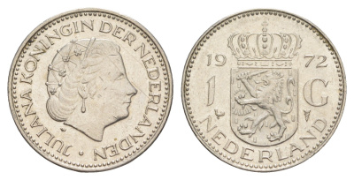 Нидерланды 1 гульден 1972 Юлиана (1948-1980) KM 184a никель 4650-444