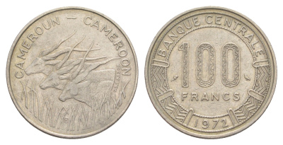 Камерун 100 франков 1972 год-тип KM 16 никель 4654-435