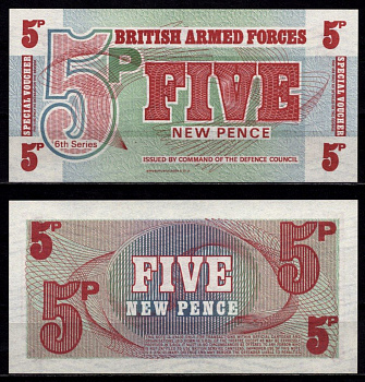 Англия 5 пенсов ND (1972) Pick M47 бумага UNC (пресс) 6317-24-3-2