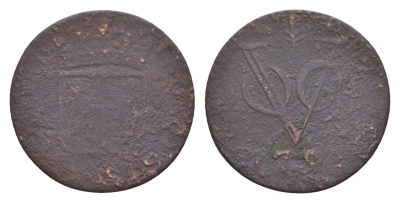 Голландская Ост-Индия 1 дуит 1791 KM 50.2 медь 4655-553