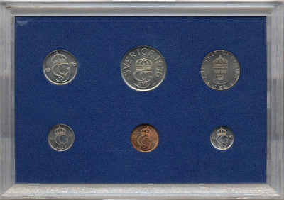 Швеция набор из 6 монет 1976 Карл XVI Густав (1973- ) официальный набор монетного двора KM MS4 UNC 2-4-1-20