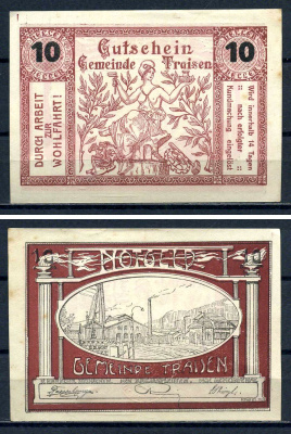 Трайзен (Австрия) 10 геллеров 1920 Jaksc/Pick?JPR1076IIb-10 бумага aUNC 7556-29-1-2