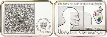 Польша 20 злотых 2009 Польские художники XIX-XX вв. Владислав Стржеминский, цветная эмаль KM 706 серебро PROOF 1069-7-13