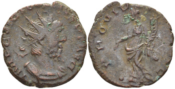 Римская Империя (императоры в Галлии) антониниан 271 Викторин. PROVIDENTIA AVG, Провиденция, держащая рог изобилия, Колония Агриппины, Good Very fine RIC 61 биллон 1073-14-31