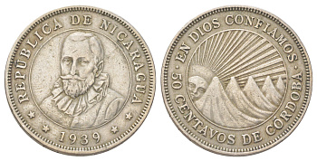 Никарагуа 50 сентаво 1939 KM 19.1 медно-никель 4624-242