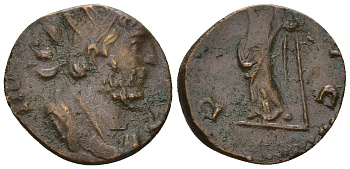 Римская Империя, императоры в Галлии антониниан 272 Тетрик, IMP C TETRICVS P F AVG, бюст императора / PAX AVG, Пация, персонификация Мира, локальная чеканка в Галлии RIC 100 биллон 1073-25-96