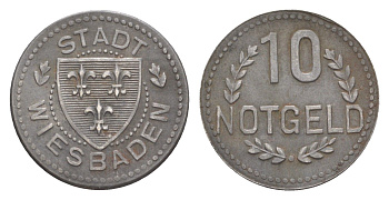 Висбаден 10 пфеннигов ND (1920) Funck 601.3, Men18 34117.3 железо 4636-1126
