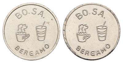 Италия, Бергамо жетон для выдачи напитков - кофе диаметр 26 мм, вес 7,1 гр нержавеющая сталь 4670-957