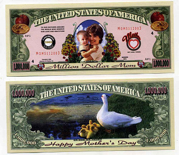 США 1000000 ДОЛЛАРОВ 2003 СУВЕНИРНАЯ БАНКНОТА, МАТЕРИНСКАЯ ЛЮБОВЬ бумага UNC (ПРЕСС) 8588-15-3-2