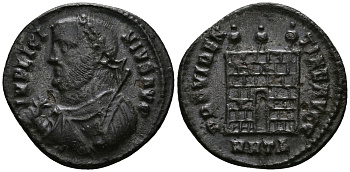 Римская Империя нуммий 317 Лициний PROVIDENTIAE AVGG Гераклея about Extremely fine (степень редкости R2) RIC 17 бронза 1073-6-45