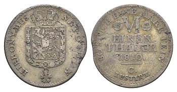 Вестфалия 1/6 талера 1810 C, Жером Бонапарт (1807-1813) KM 88 серебро 633-1215