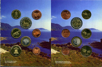 Фарерские острова набор из 8 монет 2004 европробники, в оригинальном картонном буклете, тираж 12500 экз. 00-00