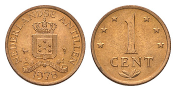 Нидерландские Антильские острова 1 цент 1978 KM 8 бронза UNC 4627-662
