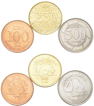 Ливан годовой набор из 3 монет (100, 250 и 500 ливров) 2000 KM 36, 38 и 39 UNC 4612-941-943