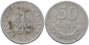 Польша 50 грошей 1949 Y 44a алюминий 94-822