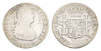 Мексика 1 реал 1808 Mo, Карл IV (1788-1808) KM 81 серебро 603-825