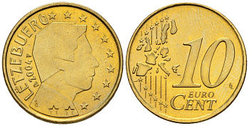 Люксембург 10 евроцентов 2004 KM 78 нордик UNC 4147-824