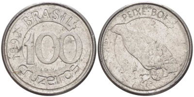 БРАЗИЛИЯ 100 КРУЗЕЙРО 1992 РЕФОРМА 1990-1993, ЛАМАНТИН KM 623 нержавеющая сталь 4392-723