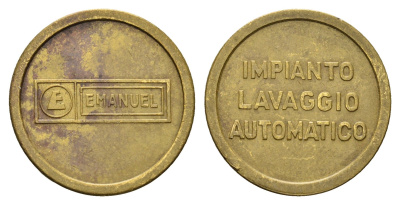 Италия жетон для автомойки — Эмануэль диаметр 24 мм, вес 5,5 гр латунь 4670-921