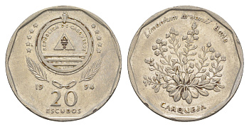 Кабо-Верде 20 эскудо 1994 Растения - Limonium braunii KM 33 сталь плакированная никелем 4641-1231