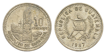 Гватемала 10 сентаво 1997 KM 277 медно-никель 4644-558