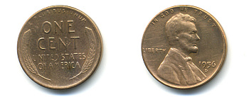 США 1 ЦЕНТ 1956 D ЛИНКОЛЬН KM A132 медь цинк 89-513