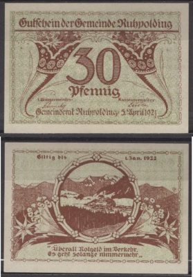 Рупольдинг 30 пфеннигов ND (1921) бумага UNC (пресс) 2193-49-2-1