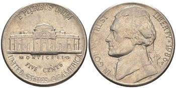 США 5 ЦЕНТОВ 1986 P, ДЖЕФФЕРСОН KM A192 медно-никель 4114-1027