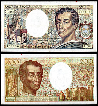 Франция 200 франков 1990 Pick 155 d бумага 7198-19-3-2