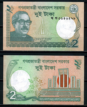 Бангладеш 2 така 2012 Sheikh Mujibur Rahman Pick 52b бумага UNC (пресс) 8621-44-3-1