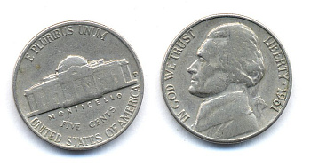 США 5 ЦЕНТОВ 1961 D KM A192 медно-никель 35-1347