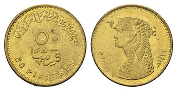 Египет 50 пиастров 2010 KM 942.2 сталь плакированная латунью UNC 4673-752