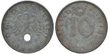 Германия 10 рейхспфеннигов 1941 A KM 101, J. 371 цинк 4132-614