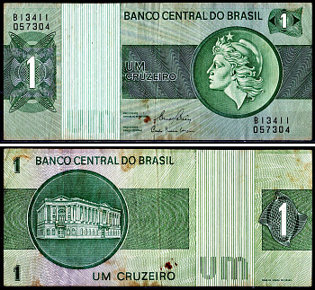 Бразилия 1 Крузейро 1980 Pick 191Ac бумага 3295-83-1-1