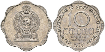 Шри-Ланка 10 центов 1978 KM 140a алюминий 4135-1217