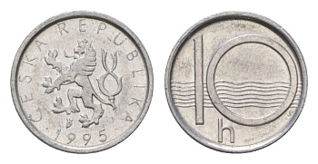 Чехия 10 геллеров 1995 KM 6 алюминий 4623-754
