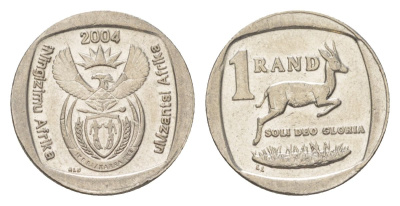 ЮАР 1 ранд 2004 KM 333 медь плакированная никелем 4627-414