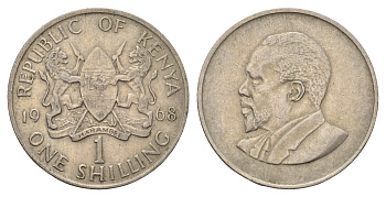 Кения 1 шиллинг 1968 Джомо Кениата KM 5 медно-никель 4703-643