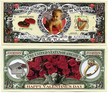 США 14 февраля 2003 Купидон, День Святого Валентина   бумага  UNC (пресс) 7203-24-2-1