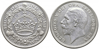 Великобритания 1 крона 1927 Георг V (1910-1936), дом Виндзоров (1910-) , тираж 15000 экземпляров KM 836, Spink 4036 серебро 00-803-45