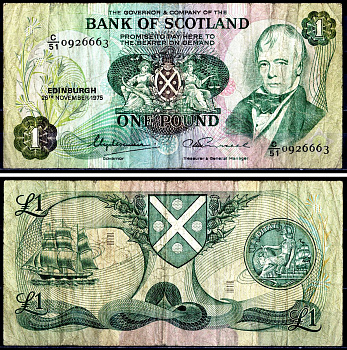 Шотландия 1 фунт 1975 Pick 111 c бумага 7551-44-1-2