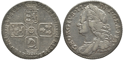 Великобритания 6 пенсов 1757 Георг II (1727-1760) KM 582.2; Spink 3711 серебро 1523-1013