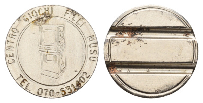 Италия жетон на развлекательных автоматов диаметр 23,5 мм, вес 6 гр нержавеющая сталь 4670-545