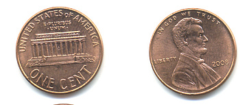 США 1 ЦЕНТ 2008 ЛИНКОЛЬН KM 201b цинк плакированный медью 179-612